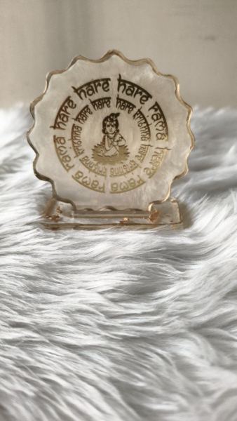 Handcrafted Baal Krishna Standee - Luxury Epoxy Resin Art by Divine Poured