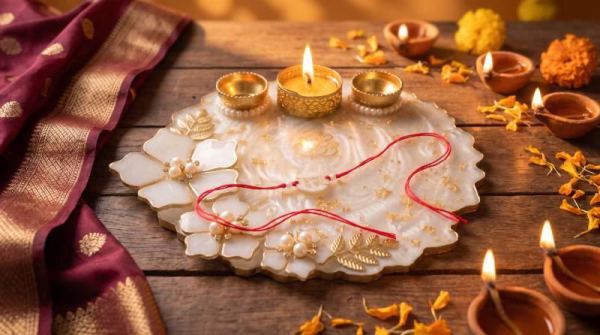 Handcrafted Pooja Dish 8" - Luxury Epoxy Resin Art by Divine Poured